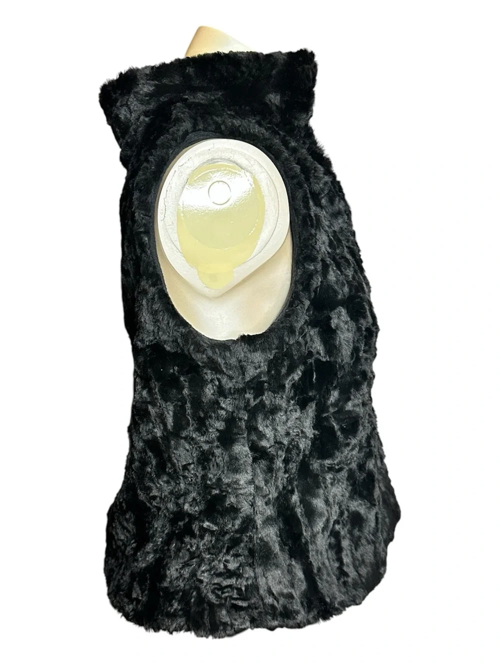 Outdoor Edition Parkhurst Black Faux Fur Hook Front Vest Boho Glam Medium